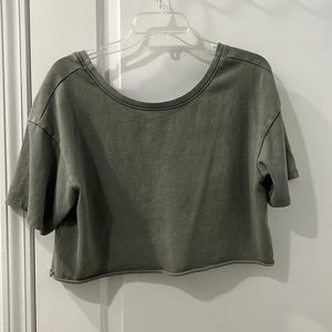 Two Aerie Backless Cropped Shirts